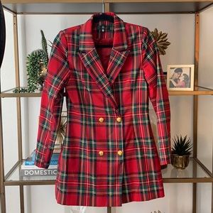 {Missguided} Plaid blazer dress